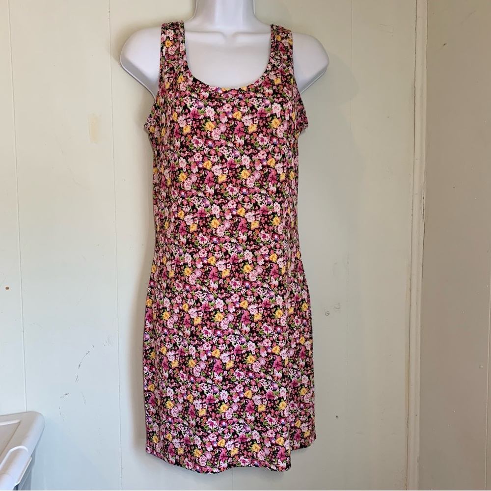 Ur Va Na Pink Floral Tank Dress size large (juniors)